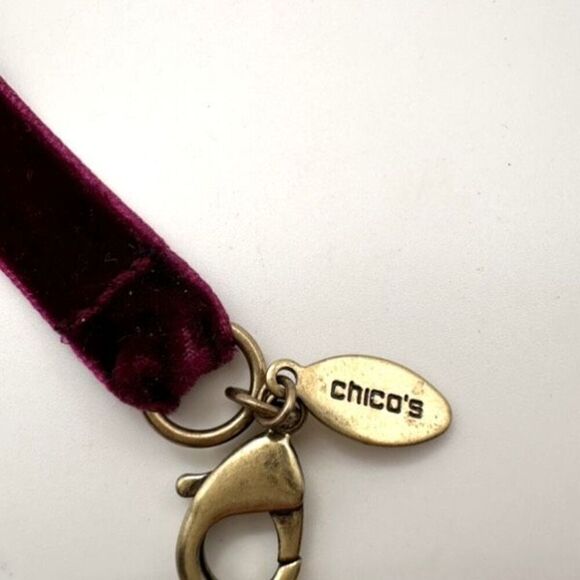Chico’s Choker Velvet Mesh Chain Necklace Victorian Coquette - Picture 4 of 9